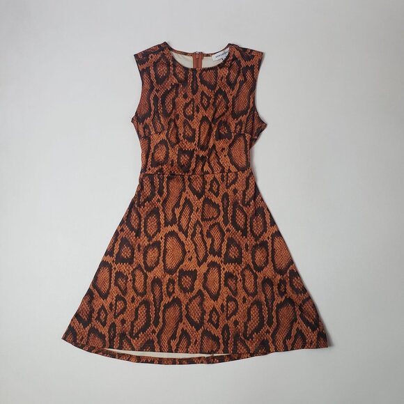 WeWoreWhat Muscle Tank Mini Dress Snake Print XS Cider A-Line Fitted Crewneck - Picture 4 of 16